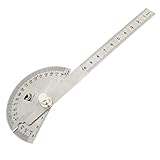 uxcell 木工職人 分度器 角度計 角度定規 ツール 角度の測定 シルバートーン 0 - 180度