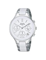 Pulsar PT3261X1 36mm Stainless Steel Case White Ceramic Mineral Womens Watch