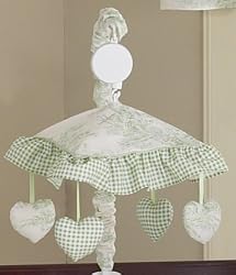 JoJo Designs Musical Baby Crib Mobile - Vintage French Sage Toile