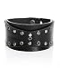G by GUESS Black Leather Cuff with Grommets and Stu, BLACK