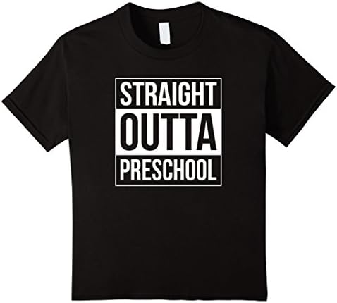 Kids  Straight Outta Preschool - Parody T-Shirt 4 Black