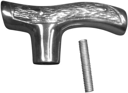 JWL (1) Cane Walking Stick Handle Fritz Style Cast Aluminum with Threaded Rod Connector