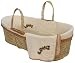 Tadpoles Organic Moses Basket with Love Embroidery, Natural