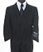 Sophisticated Black Pinstripe Boys Two Button Three Piece Suit + 1 Free Necktie