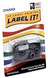 Casio XR-18X2S 18mm Labelling Tape (Black on Clear)