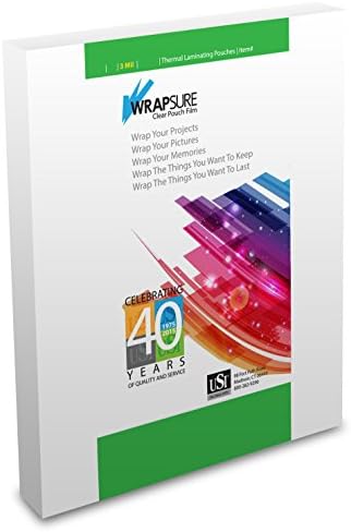 WrapSure Menu Size Thermal Laminating Pouches, 12X18, 3 MIL Gloss 50 Per Box