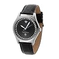 Yves Camani Herren-Armbanduhr XL Silver Big Twinkle Schwarz/Schwarz Analog Leder YC1028-D