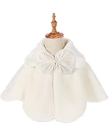 FAYBOX Ivory Cozy Faux Fur Flower Girl Bolero Shrug Accessories Princess Cape
