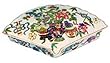 Hand painted chinese fan shaped porcelain trinket box with lid - ming vase design