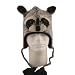 Raccoon Pilot/Aviator Animal Hat with Ear Flaps & Poms Raccoon Pilot/Aviator Animal Hat with Ear Flaps & Poms