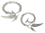 Designer Look 2 Size Angel Wing/Wings Charm Toggle Bracelet Silver Tone