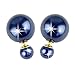 SASAMALL Colorful Double-faced Pearl Double Pearl Beads Plug Stud Earrings WHS541 (2-Sapphire)