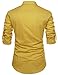 NEARKIN (NKNKN350) Beloved Men Henley Neck Long Sleeve Daily Look Linen Shirts MUSTARD US M(Tag size M)