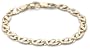 14k Yellow Marine Link Bracelet w/ White Gold Slanted Bars, 8.5"