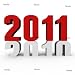 'New Year 2011 Pushing 2010 Down - A 3d Image' Wall Decal - 36"W x 36"H Removable Graphic