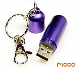 Produkt-Bild: Ultra Leicht Aluminium Kapsel USB 2.0 Flash Pen Drive Memory Stick wetterfest wasserdicht sto&szlig;fest Metallic (16GB, Purpur)