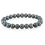 8-8.5mm Freshwater Black Elastic Bracelet, 7-1/2
