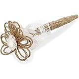 Darice DT732PE David Tutera Jute Covered Pen with Lace Accents,