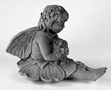 Cast Stone 14 DOGWOOD WINGED FAIRY Concrete Garden SCULPTURE Flower Girl Cement Statue