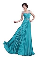 Scoop Neck Chiffon/Polyester Beaded  Dress with a Brush/Sweep Train 