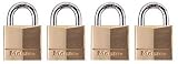 Master Lock 120Q 3/4-Inch Keyed-Alike Wide Padlocks, Solid Brass, 4-Pack