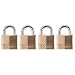 Master Lock 120Q 3/4-Inch Keyed-Alike Wide Padlocks, Solid Brass, 4-Pack