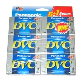 Click here to buy Panasonic Mini-DV Videocassette One Box of 5+1 Extra by Panasonic.