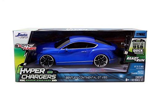 Jada Toys HyperChargers Bentley GT Tuner/Exotic Remote Controlled Vehicle (1:16), Blue