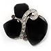 Black Glass Art Deco Fashion Brooch
