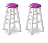 2 Natural White 29" Custom Specialty Man Cave Barstools with Purple Glitter ....