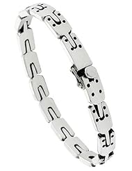 8 1/2 inch Gents Sterling Silver Handmade Link Bracelet, 5/16 inch wide