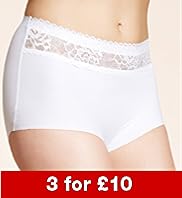 No VPL Lace High Leg Full Briefs