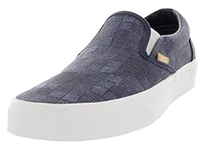Vans Unisex Classic Slip-On (Indigo Check) Bprnt/Prsnn Skate Shoe 10.5 Men US / 12 Women US
