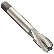 Dormer MTT-X E044 Cobalt Steel Spiral Flute Threading Tap, Coolant Through, Gold Oxide Finish, Round Shank With Square End, Modified Bottoming Chamfer