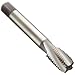 Dormer MTT-X E044 Cobalt Steel Spiral Flute Threading Tap, Coolant Through, Gold Oxide Finish, Round Shank With Square End, Modified Bottoming Chamfer