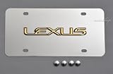 Lexus 3D Gold Logo on Stainless Steel License Plate