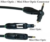 Adjustable Fiber Optic (Toslink) / 3.5mm Mini-Optical Cable, 3ft