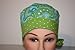Surgical Scrub Hat Cap Blue Green Lime Paisley Dots Pixie