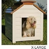 Pet Supplies : Bungalow Dog House - X-Large (Cream/Brown) (39.50'H x 41'W x 43.5'D)