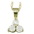 .25 Carat Diamond 3 Stone Pendant in 10K Yellow Gold
