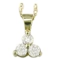 .25 Carat Diamond 3 Stone Pendant in 10K Yellow Gold