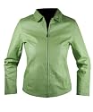 Ladies Pastel Green Leather Jacket - Color : green - Size : 2XL