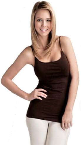 Hollywood Star Fashion Plain Long Spaghetti Strap Tank Top Camis Basic Camisole Cotton Plus Size