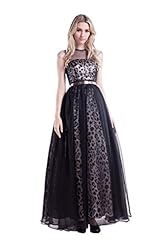 Jeweled Sleeveless Leopard Print Prom Dress 