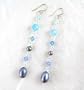 Sterling Silver & Stone Long Drop Earrings, Blue