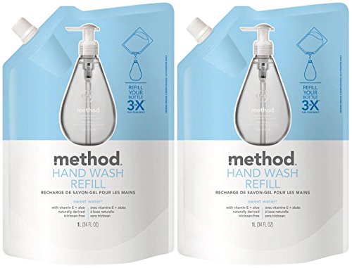 Gel Hand Wash Refill Pouch, Sweet Water, 34 oz, 2 pk