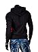 DOUBLEC Mens Pullover Fleece Hoodies Dark Grey& Black&Red XXL