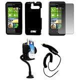 EMPIRE Black Rubberized Hard Case Cover + 360 Degree Rotatable Car Windshie ....