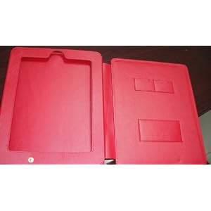 Deluxe Leather multi-view Case/Folio with Stand Feature for Apple iPad 16GB, 32GB, 64GB WiFi + Wifi 3G (Red)