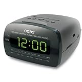 Coby CRA58BLK Digital AM/FM Alarm/Clock Radio, Black